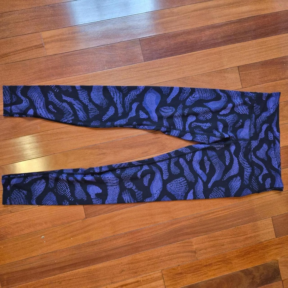 Lululemon Wunder Under Pant Women 6 purple Black Good 30" Full On Luon Leggings